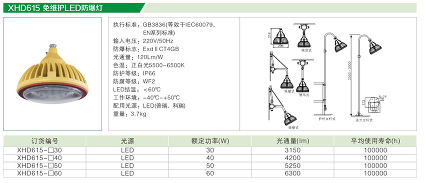 LED防爆灯（XHD615免维护）