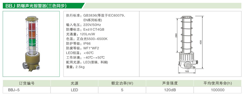 防爆声光报警器（BBJ三色同步）